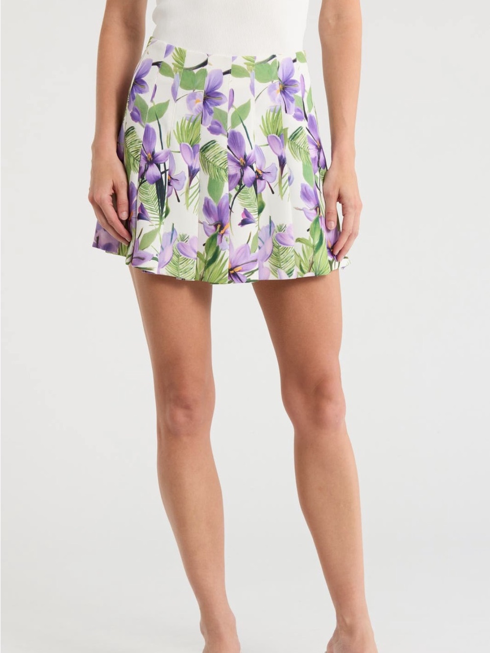 Alice + Olivia Carter Floral Pleated Miniskirt Size 6 NWT